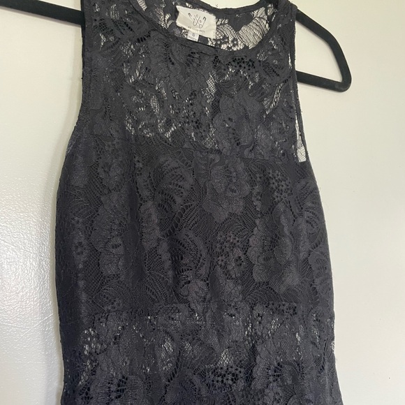 “Six Crisp Days” full length lace peekaboo dress. Sleeveless, side zipper. - Picture 5 of 8